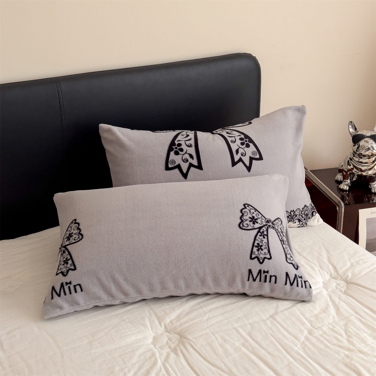 91家纺网 家纺一手货源 找家纺 慕木家纺 2025新款高克重印花仿羊绒双层毛毯毛毯毯子（可供跨境提供买家秀） 蕾丝蝶梦-灰