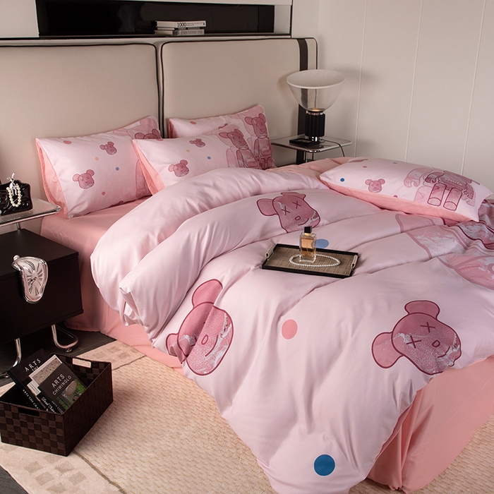 91家纺网 家纺一手货源 找家纺 色鬼布艺高端家居主号 2025新款直播热款网红款四季棉四件套 流沙