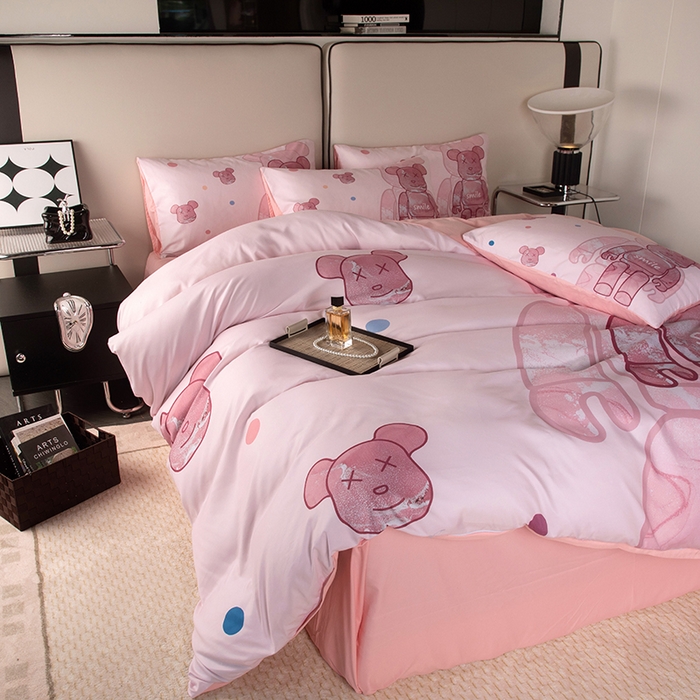 91家纺网 家纺一手货源 找家纺 色鬼布艺高端家居主号 2025新款直播热款网红款四季棉四件套 流沙