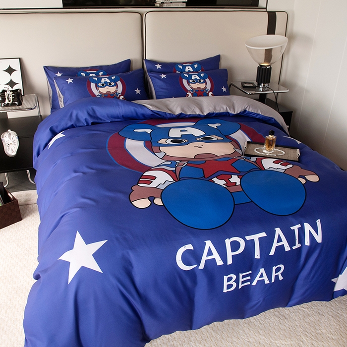 91家纺网 家纺一手货源 找家纺 色鬼布艺高端家居主号 2025新款直播热款网红款四季棉四件套 萌熊队长