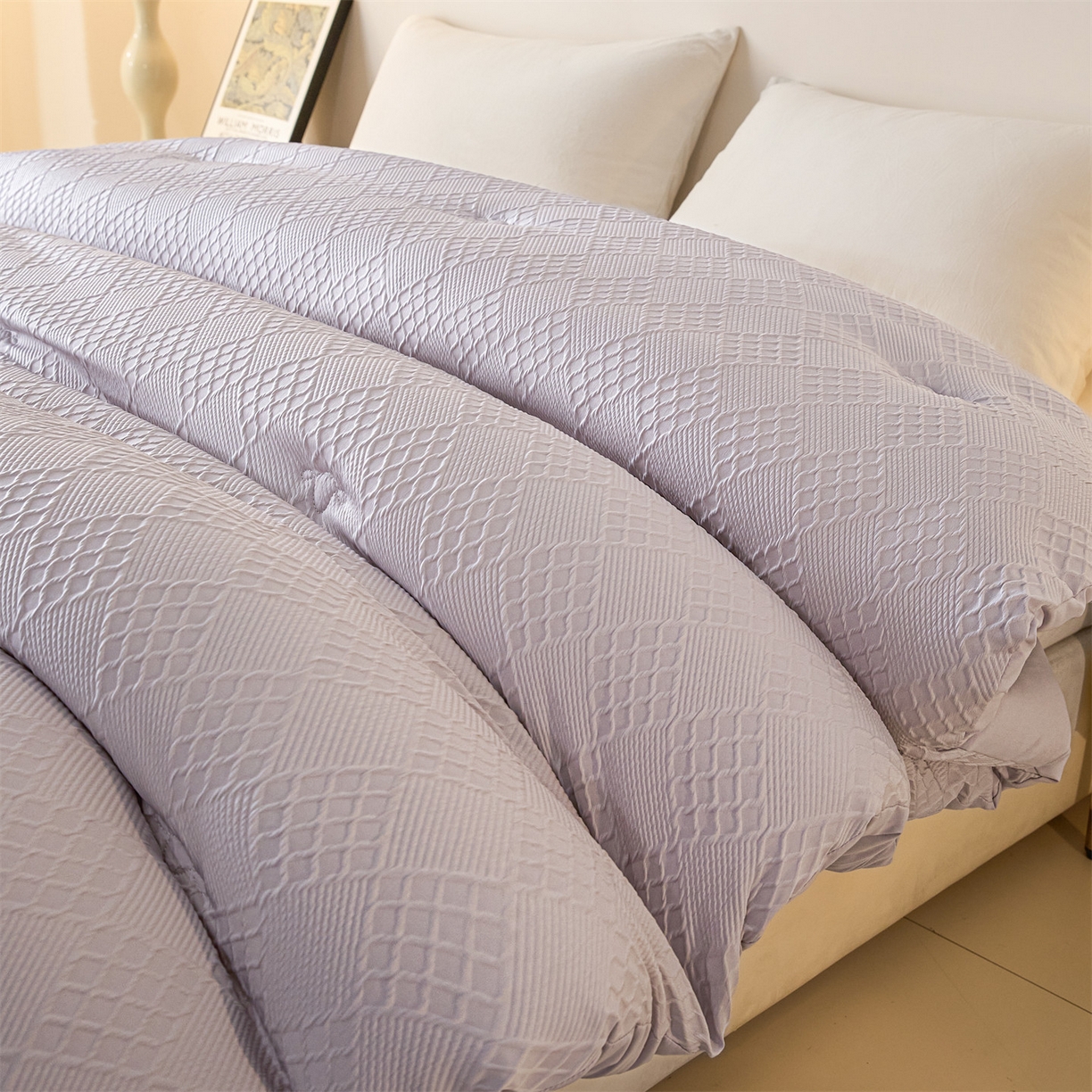 91家纺网 家纺一手货源 找家纺 （总）宝士康家纺 2025新款提花羊毛春秋被/冬被/跨境外贸被子被芯