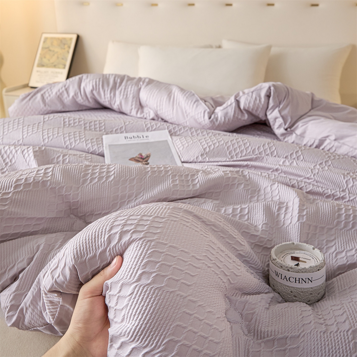 91家纺网 家纺一手货源 找家纺 （总）宝士康家纺 2025新款提花羊毛春秋被/冬被/跨境外贸被子被芯