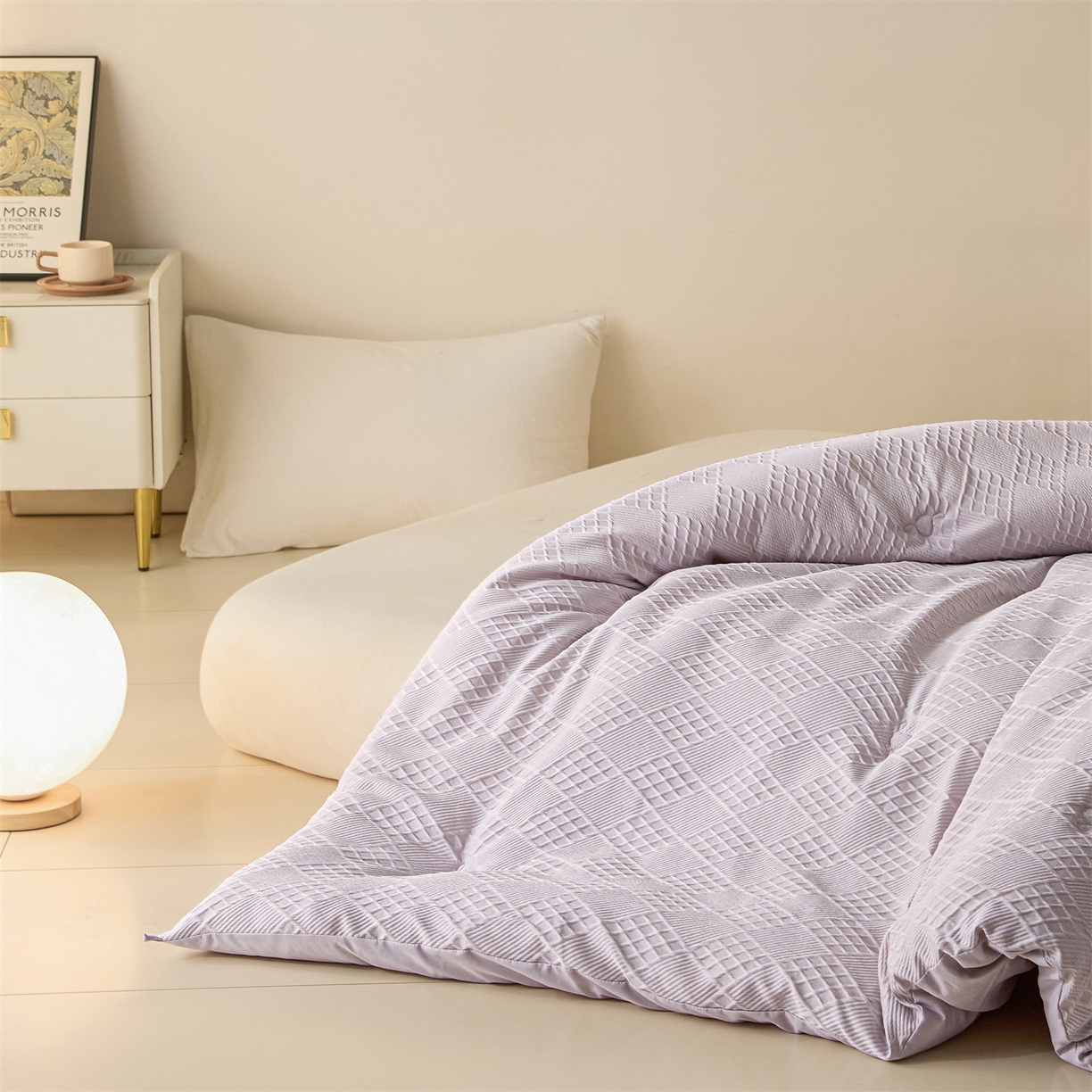 91家纺网 家纺一手货源 找家纺 宝士康家纺 2025新款提花羊毛春秋被/冬被/跨境外贸被子被芯 提花羊毛-浅灰