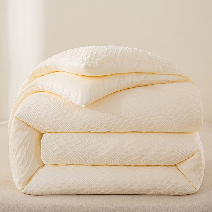 91家纺网 家纺一手货源 找家纺 宝士康家纺 2025新款提花羊毛春秋被/冬被/跨境外贸被子被芯 提花羊毛-奶白