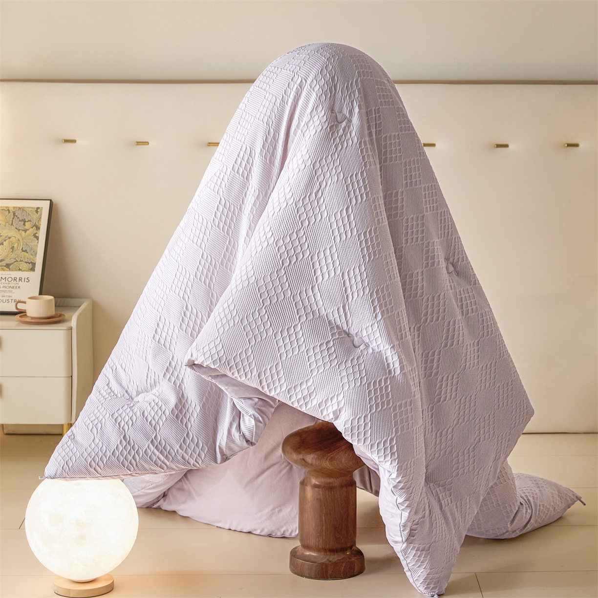 91家纺网 家纺一手货源 找家纺 宝士康家纺 2025新款提花羊毛春秋被/冬被/跨境外贸被子被芯 提花羊毛-浅灰