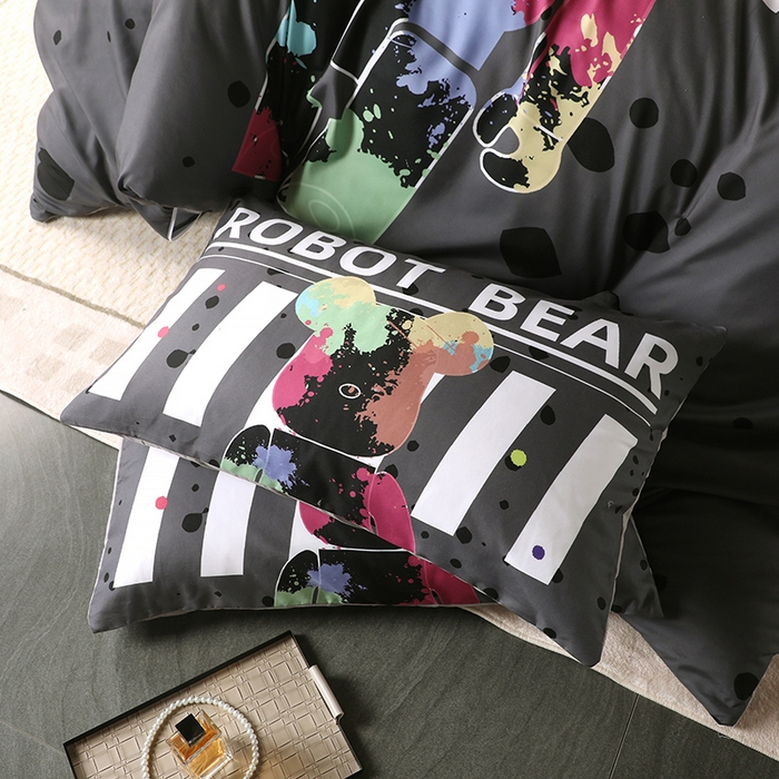 91家纺网 家纺一手货源 找家纺 色鬼布艺高端家居主号 2025新款直播热款网红款四季棉四件套 涂鸦熊