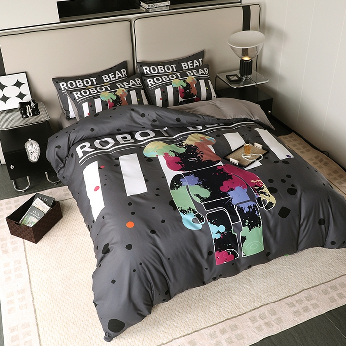 91家纺网 家纺一手货源 找家纺 色鬼布艺高端家居主号 2025新款直播热款网红款四季棉四件套 涂鸦熊