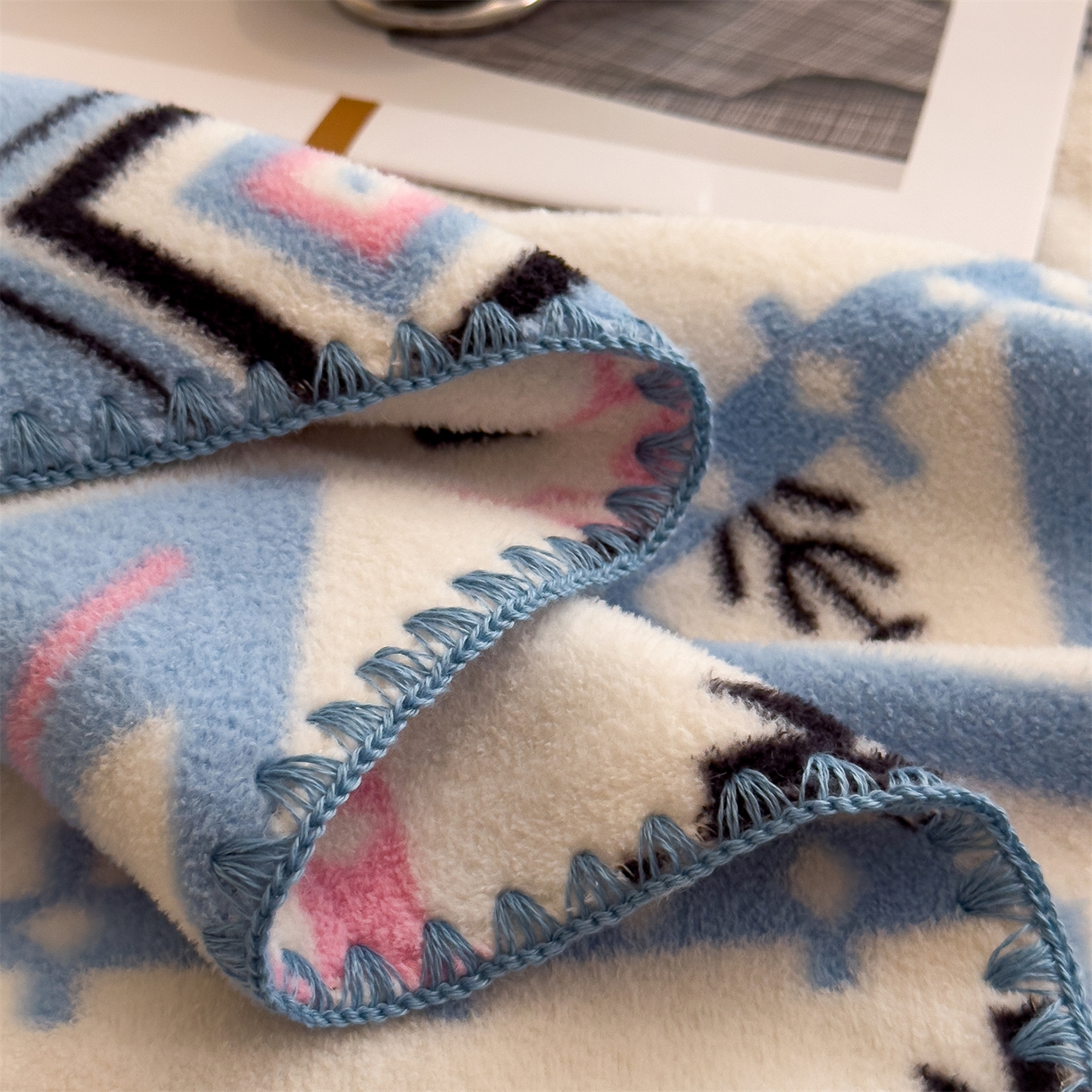 91家纺网 家纺一手货源 找家纺 慕木家纺 2025新款高克重印花仿羊绒双层毛毯毛毯毯子（可供跨境提供买家秀） 丝路花影