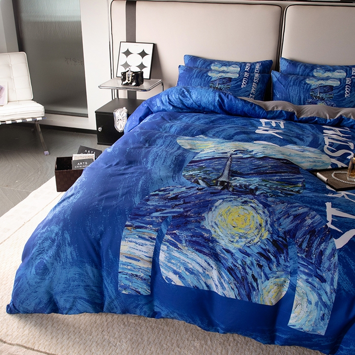 91家纺网 家纺一手货源 找家纺 色鬼布艺高端家居主号 2025新款直播热款网红款四季棉四件套 星空