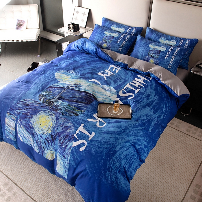 91家纺网 家纺一手货源 找家纺 色鬼布艺高端家居主号 2025新款直播热款网红款四季棉四件套 星空