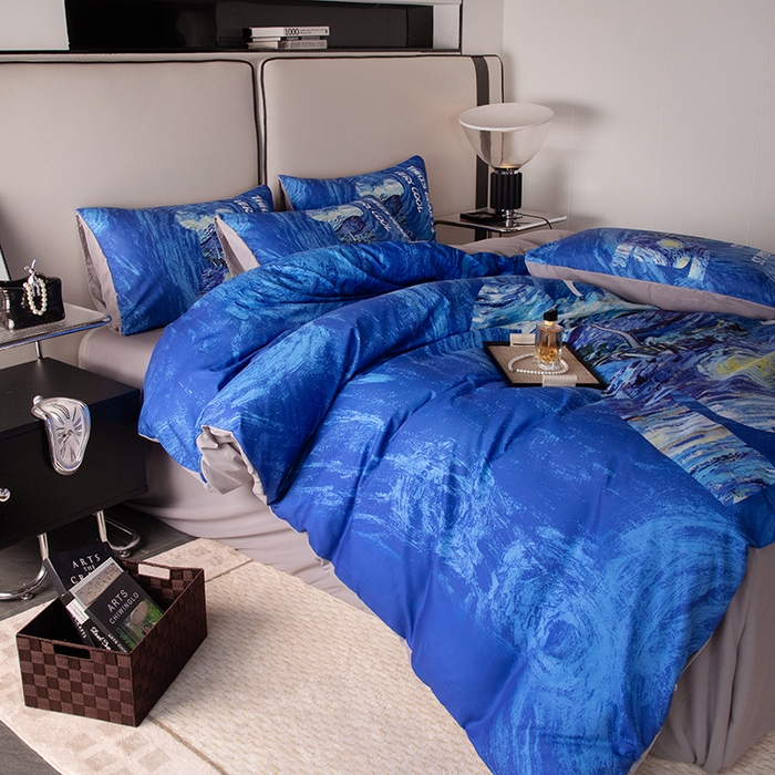 91家纺网 家纺一手货源 找家纺 色鬼布艺高端家居主号 2025新款直播热款网红款四季棉四件套 星空