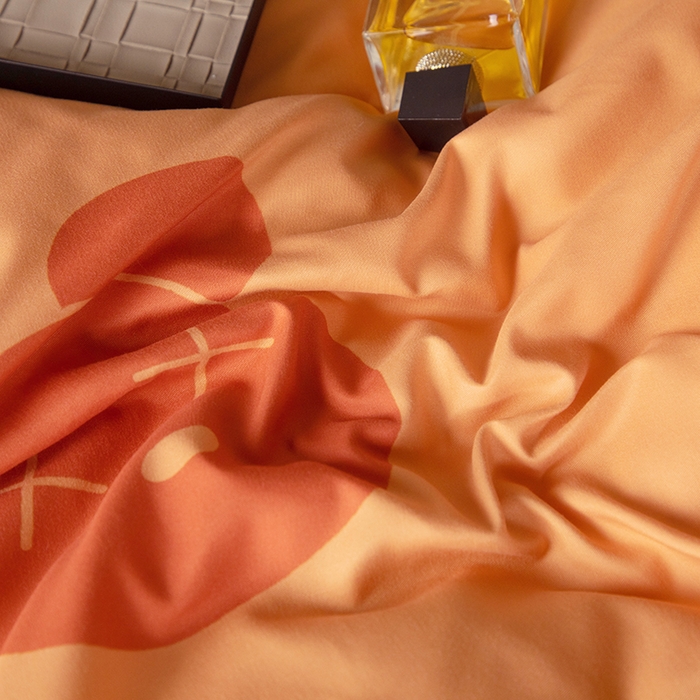 91家纺网 家纺一手货源 找家纺 色鬼布艺高端家居主号 2025新款直播热款网红款四季棉四件套 熊仔桔