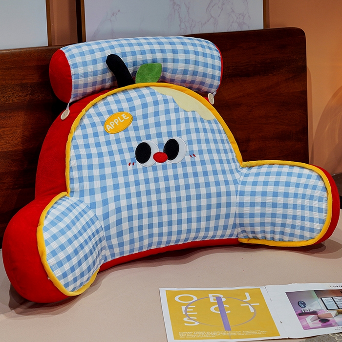 91家纺网 家纺一手货源 找家纺 （总）仟亿莱 2025新款大眼苹果格子拥抱式腰靠