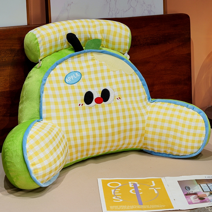 91家纺网 家纺一手货源 找家纺 （总）仟亿莱 2025新款大眼苹果格子拥抱式腰靠