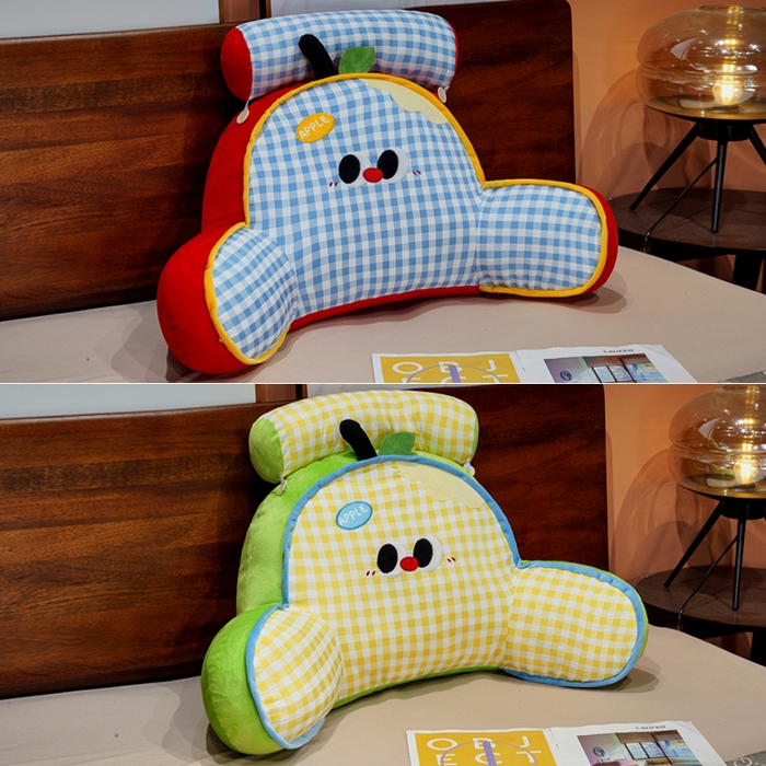 91家纺网 家纺一手货源 找家纺 （总）仟亿莱 2025新款大眼苹果格子拥抱式腰靠