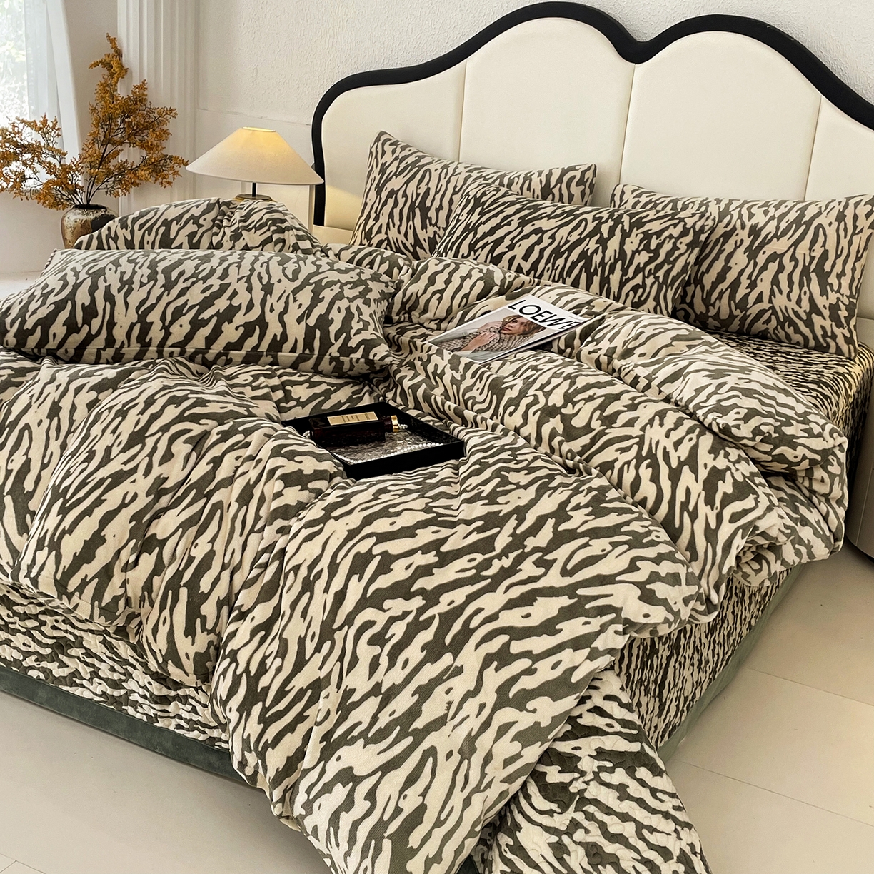 91家纺网 家纺一手货源 找家纺 （总）大渔生活 2025新款牛奶绒印花床盖款四件套