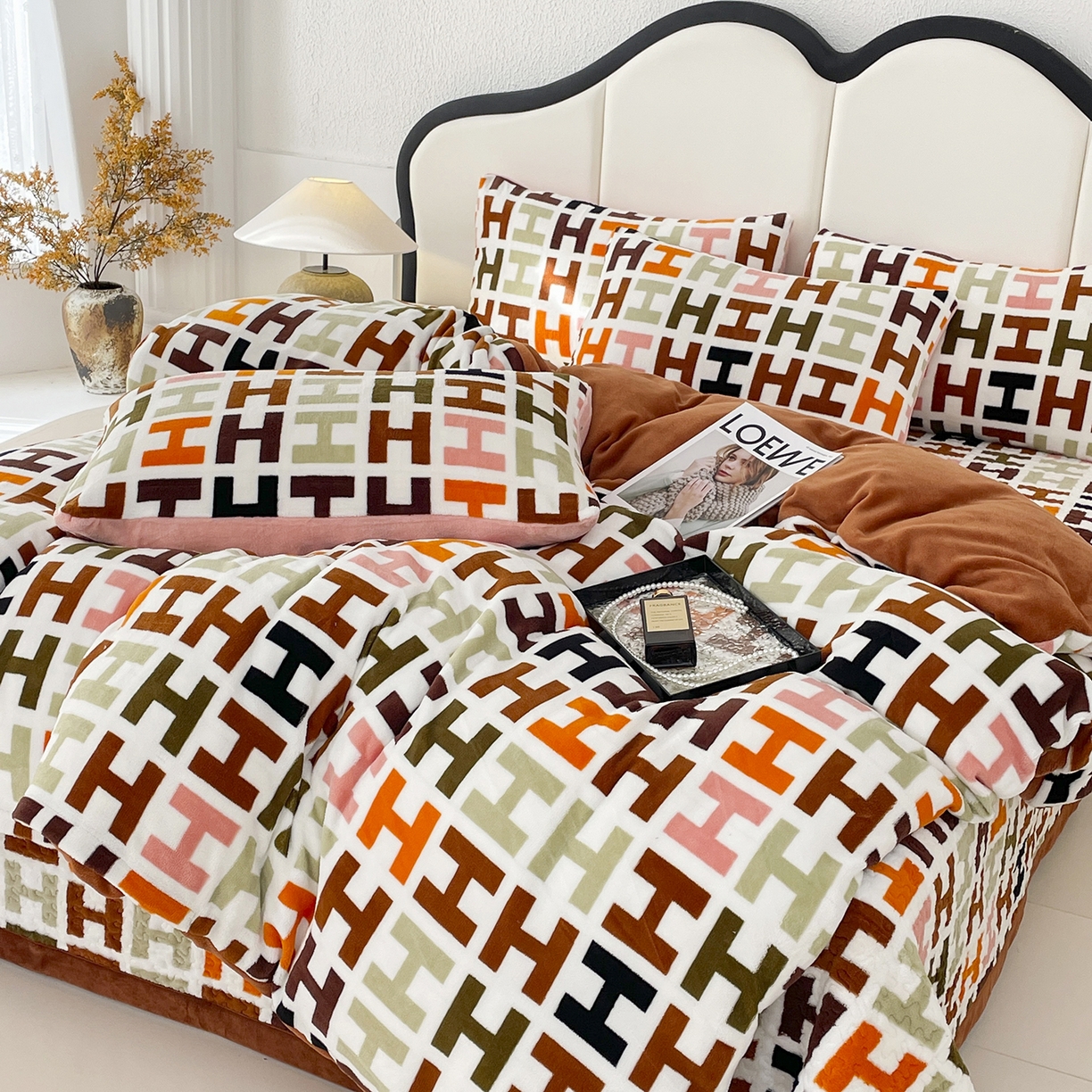 91家纺网 家纺一手货源 找家纺 （总）大渔生活 2025新款牛奶绒印花床盖款四件套