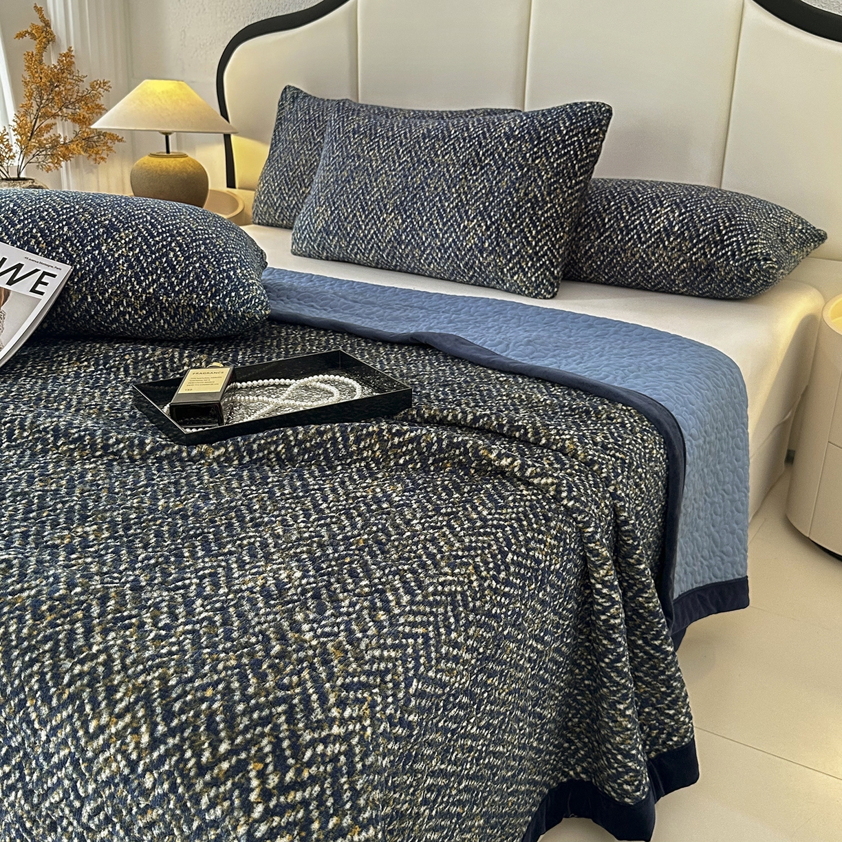 91家纺网 家纺一手货源 找家纺 （总）大渔生活 2025新款牛奶绒印花床盖款四件套