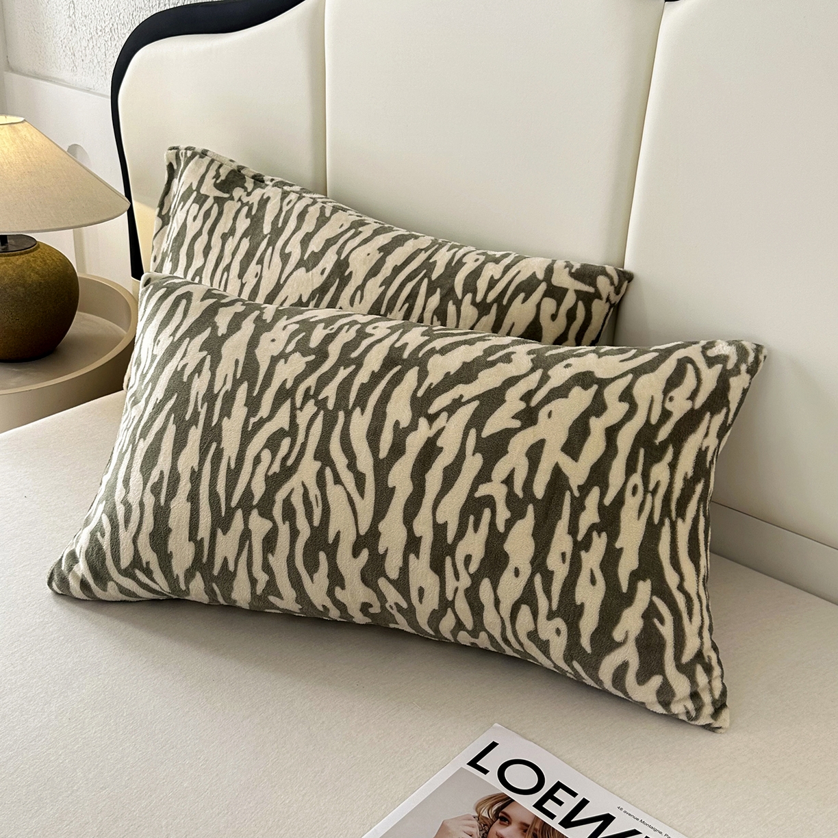 91家纺网 家纺一手货源 找家纺 大渔生活 2025新款牛奶绒印花床盖款四件套 豹纹诱惑 绿