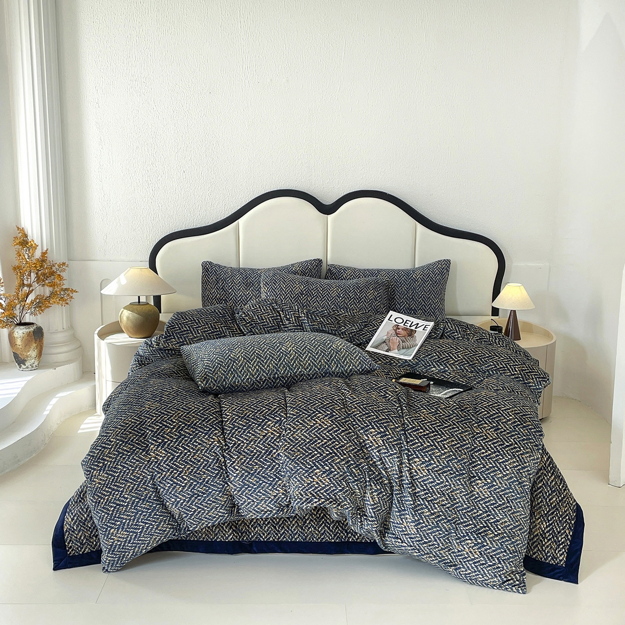 91家纺网 家纺一手货源 找家纺 大渔生活 2025新款牛奶绒印花床盖款四件套 爱丽丝