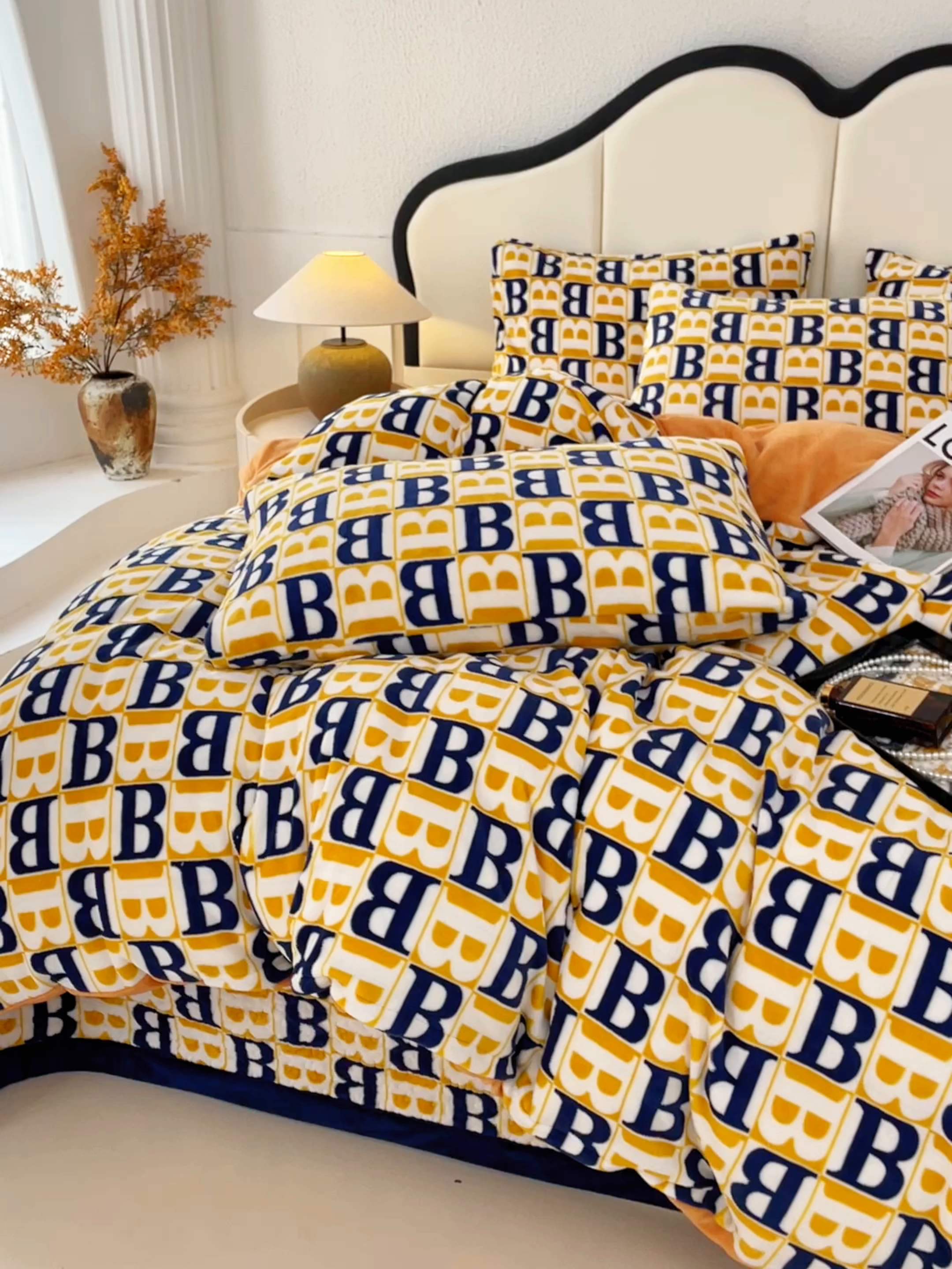 91家纺网 家纺一手货源 找家纺 大渔生活 2025新款牛奶绒印花床盖款四件套 剑桥