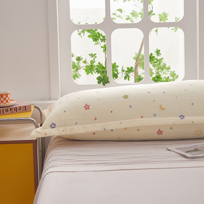 91家纺网 家纺一手货源 找家纺 （总）翎盈家纺 2025新款冬季小清新牛奶绒双人枕套