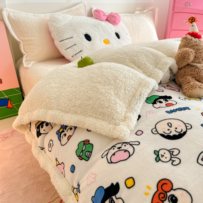 91家纺网 家纺一手货源 找家纺 （总）艾特你 2025新款多功能羊羔绒牛奶绒单毛毯单被套1