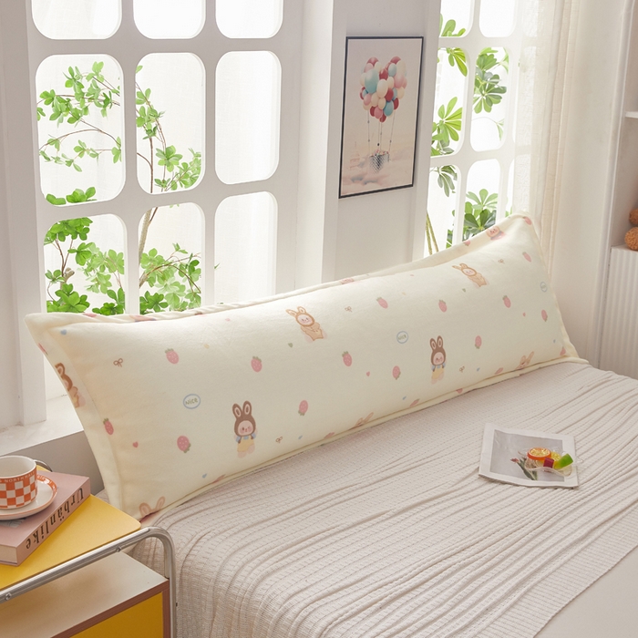 91家纺网 家纺一手货源 找家纺 （总）翎盈家纺 2025新款冬季小清新牛奶绒双人枕套