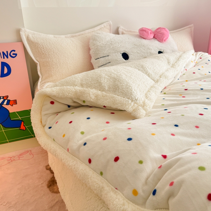 91家纺网 家纺一手货源 找家纺 艾特你 2025新款多功能羊羔绒牛奶绒单毛毯单被套 羊-多彩