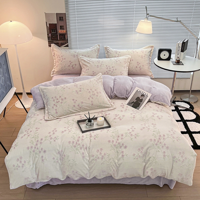 91家纺网 家纺一手货源 找家纺 （总）寐居家纺 2025新款3D烂花牛奶绒四件套