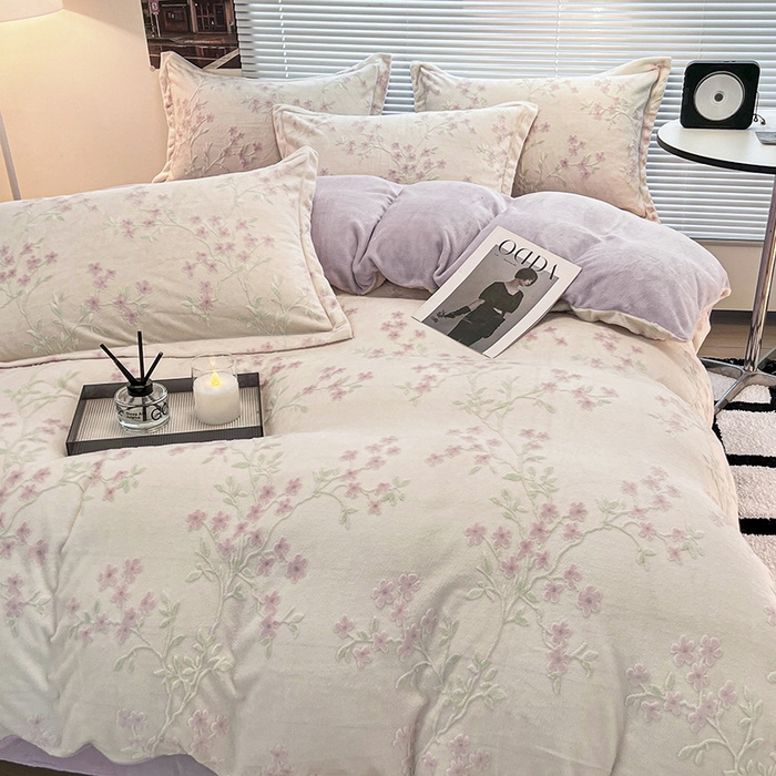 91家纺网 家纺一手货源 找家纺 （总）寐居家纺 2025新款3D烂花牛奶绒四件套