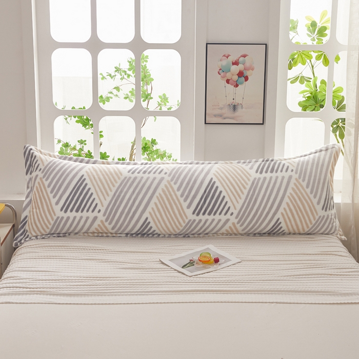 91家纺网 家纺一手货源 找家纺 翎盈家纺 2025新款冬季小清新牛奶绒双人枕套 柏拉图灰