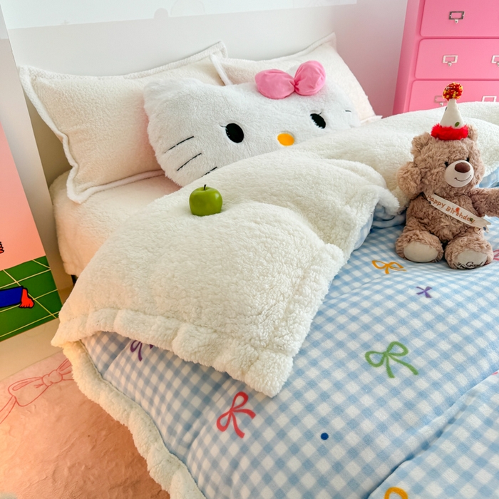 91家纺网 家纺一手货源 找家纺 艾特你 2025新款多功能羊羔绒牛奶绒单毛毯单被套 羊-彩色物语蓝