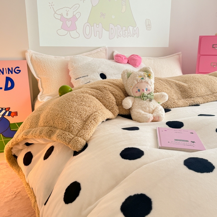 91家纺网 家纺一手货源 找家纺 艾特你 2025新款多功能羊羔绒牛奶绒单毛毯单被套 羊-初见