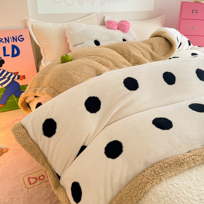 91家纺网 家纺一手货源 找家纺 艾特你 2025新款多功能羊羔绒牛奶绒单毛毯单被套 羊-初见