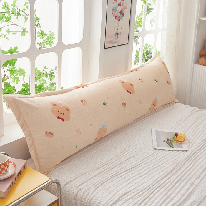 翎盈家纺 2025新款冬季小清新牛奶绒双人枕套 黄油小熊