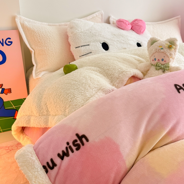 91家纺网 家纺一手货源 找家纺 艾特你 2025新款多功能羊羔绒牛奶绒单毛毯单被套 羊-梦境