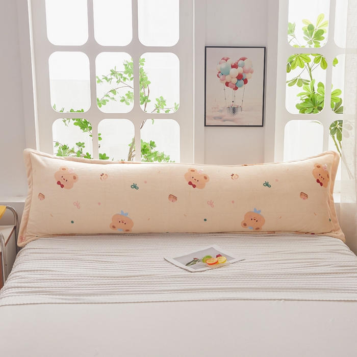 91家纺网 家纺一手货源 找家纺 翎盈家纺 2025新款冬季小清新牛奶绒双人枕套 黄油小熊