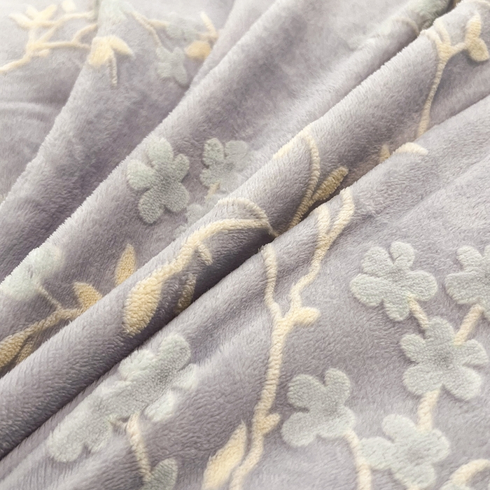 91家纺网 家纺一手货源 找家纺 寐居家纺 2025新款3D烂花牛奶绒四件套 花想容-紫灰