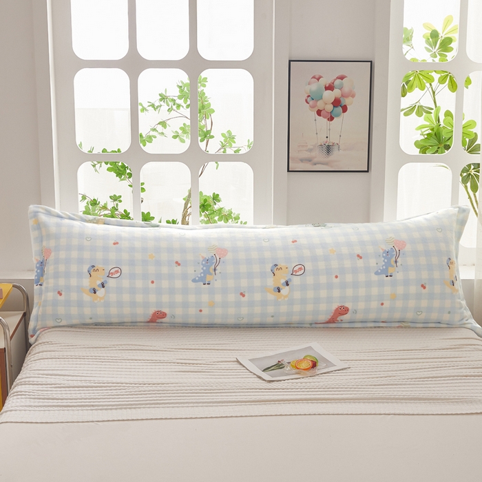 91家纺网 家纺一手货源 找家纺 翎盈家纺 2025新款冬季小清新牛奶绒双人枕套 恐龙乐园