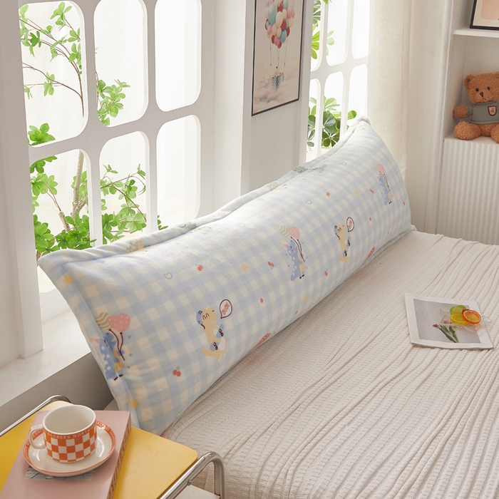 91家纺网 家纺一手货源 找家纺 翎盈家纺 2025新款冬季小清新牛奶绒双人枕套 恐龙乐园