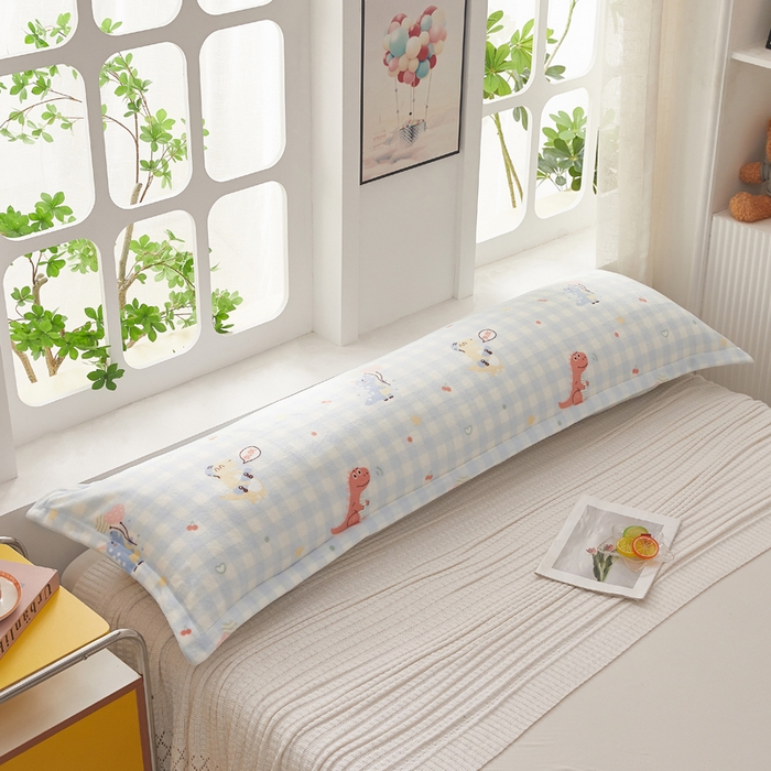 91家纺网 家纺一手货源 找家纺 翎盈家纺 2025新款冬季小清新牛奶绒双人枕套 恐龙乐园