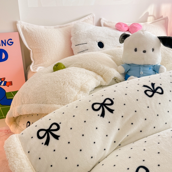 91家纺网 家纺一手货源 找家纺 艾特你 2025新款多功能羊羔绒牛奶绒单毛毯单被套 羊-慢时光