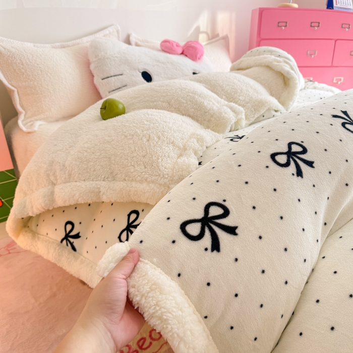 91家纺网 家纺一手货源 找家纺 艾特你 2025新款多功能羊羔绒牛奶绒单毛毯单被套 羊-慢时光