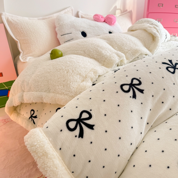 91家纺网 家纺一手货源 找家纺 艾特你 2025新款多功能羊羔绒牛奶绒单毛毯单被套 羊-慢时光