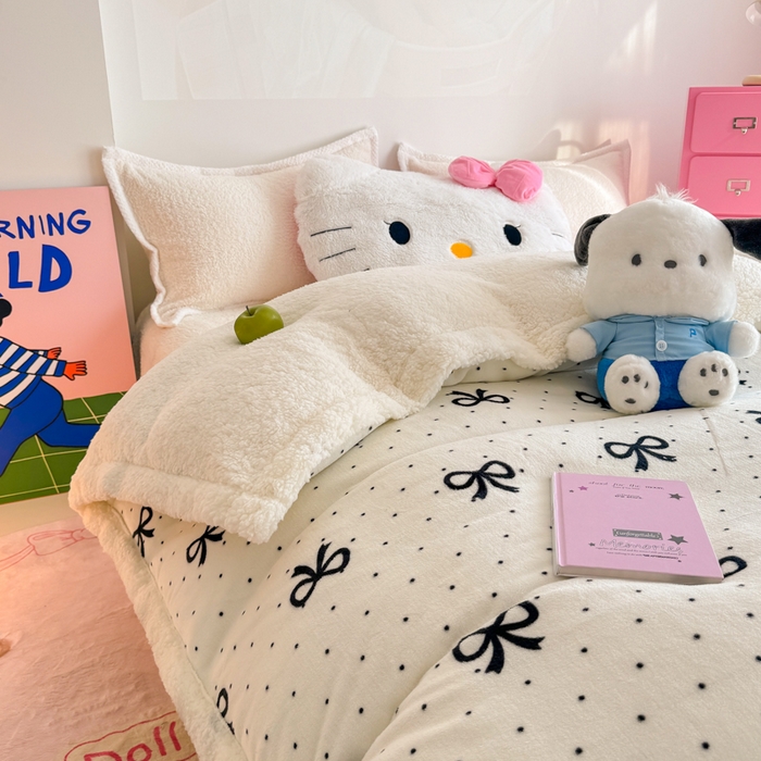 91家纺网 家纺一手货源 找家纺 艾特你 2025新款多功能羊羔绒牛奶绒单毛毯单被套 羊-慢时光