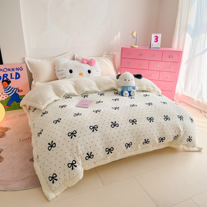 91家纺网 家纺一手货源 找家纺 艾特你 2025新款多功能羊羔绒牛奶绒单毛毯单被套 羊-慢时光