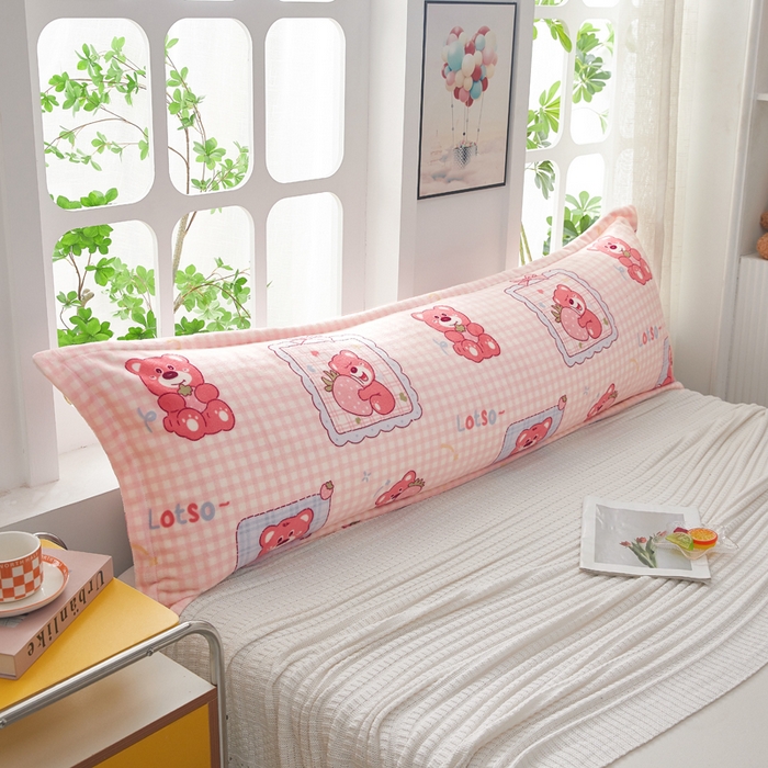 翎盈家纺 2025新款冬季小清新牛奶绒双人枕套 快乐回忆