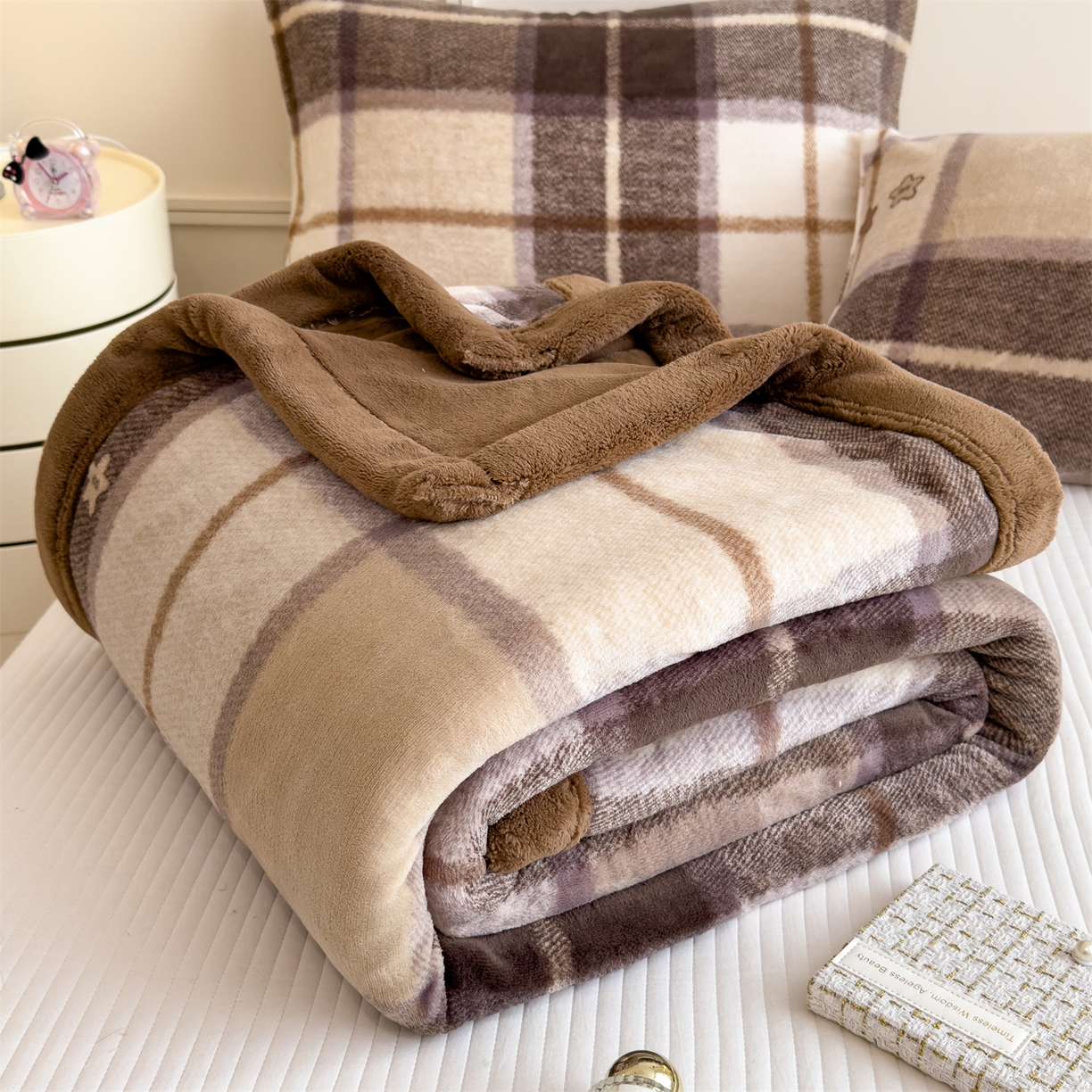 91家纺网 家纺一手货源 找家纺 （总）慕木家纺 2025新款高克重印花牛奶绒云锦绒双层毛毯毛毯毯子（可供跨境提供买家秀）