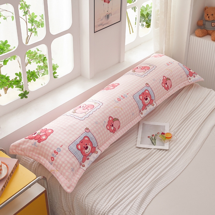 91家纺网 家纺一手货源 找家纺 翎盈家纺 2025新款冬季小清新牛奶绒双人枕套 快乐回忆